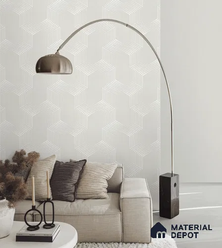 10316-2 | Grey Line Cubes Textured Wallpaper - 17 ft x 3.5 ft (42 Inches), 59 Sq. Ft. (Min. 15% Wastage)
