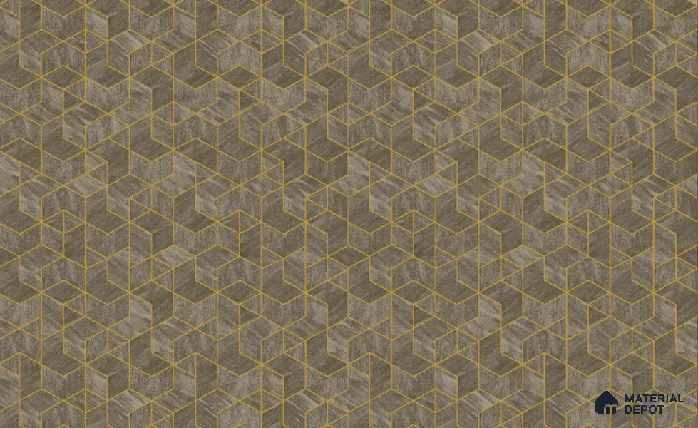 217046 | Olive Hexagon Facet Geometric Wallpaper - 10 Meter x 21 Inches, 57.37 Sq. Ft. (Min. 15% Wastage)
