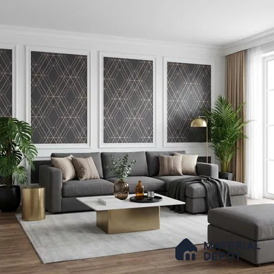 6004 | 10 Meter x 21 Inches Geometric Look Wallpaper - 57.41 Sq. Ft. | Minimum 15% wastage during installation