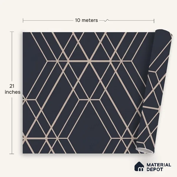 6005 | 10 Meter x 21 Inches Geometric Look Wallpaper - 57.41 Sq. Ft. | Minimum 15% wastage during installation