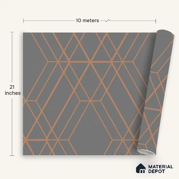 6006 | 10 Meter x 21 Inches Geometric Look Wallpaper - 57.41 Sq. Ft. | Minimum 15% wastage during installation