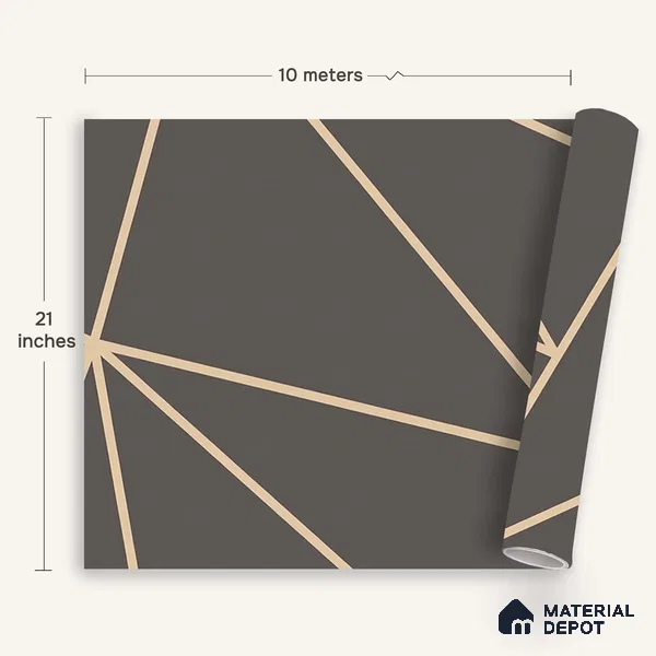 6008 | 10 Meter x 21 Inches Geometric Look Wallpaper - 57.41 Sq. Ft. | Minimum 15% wastage during installation