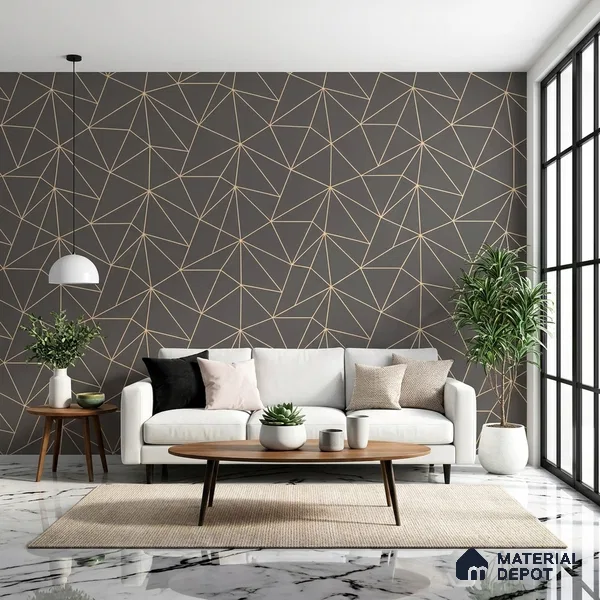 6008 | 10 Meter x 21 Inches Geometric Look Wallpaper - 57.41 Sq. Ft. | Minimum 15% wastage during installation