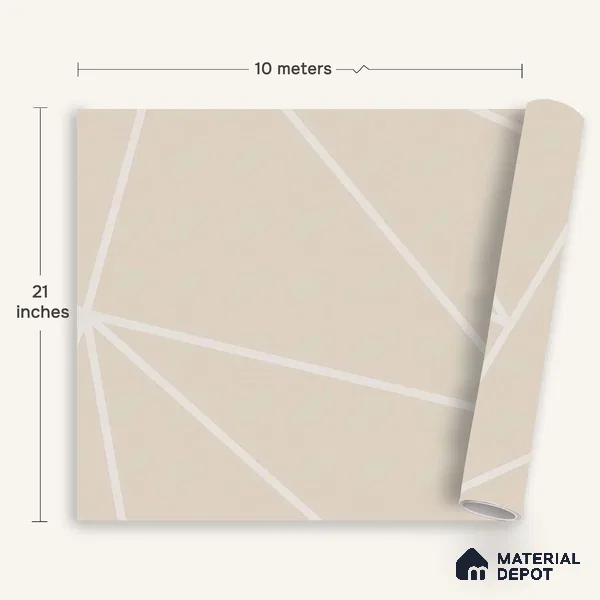 6011 | 10 Meter x 21 Inches Geometric Look Wallpaper - 57.41 Sq. Ft. | Minimum 15% wastage during installation
