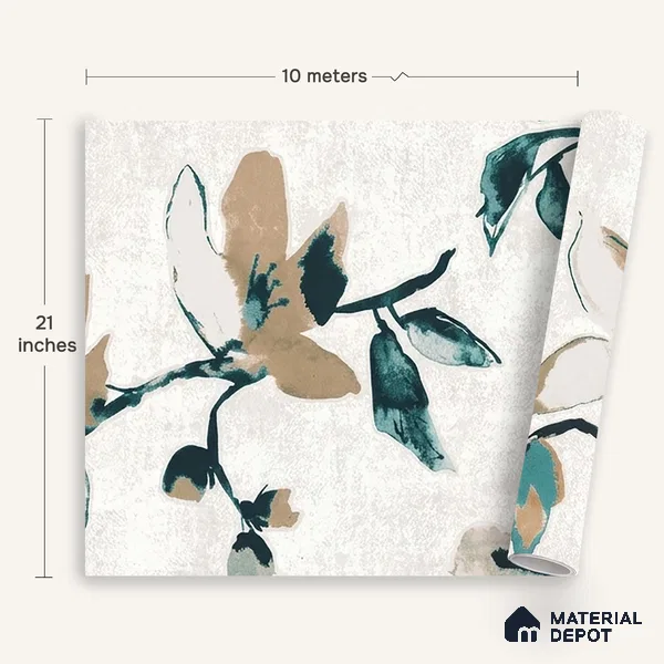 6020 | 10 Meter x 21 Inches Florals Look Wallpaper - 57.41 Sq. Ft. | Minimum 15% wastage during installation
