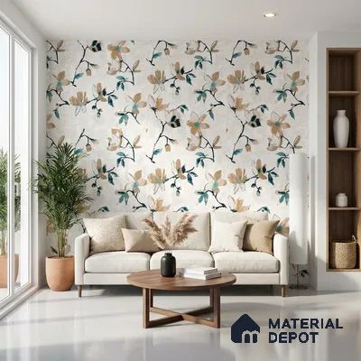 6020 | 10 Meter x 21 Inches Florals Look Wallpaper - 57.41 Sq. Ft. | Minimum 15% wastage during installation