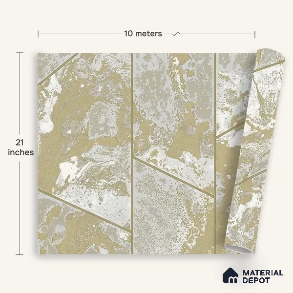 6024 | 10 Meter x 21 Inches Geometric Look Wallpaper - 57.41 Sq. Ft. | Minimum 15% wastage during installation