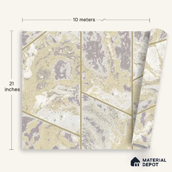 6025 | 10 Meter x 21 Inches Geometric Look Wallpaper - 57.41 Sq. Ft. | Minimum 15% wastage during installation