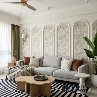 6025 | 10 Meter x 21 Inches Geometric Look Wallpaper - 57.41 Sq. Ft. | Minimum 15% wastage during installation