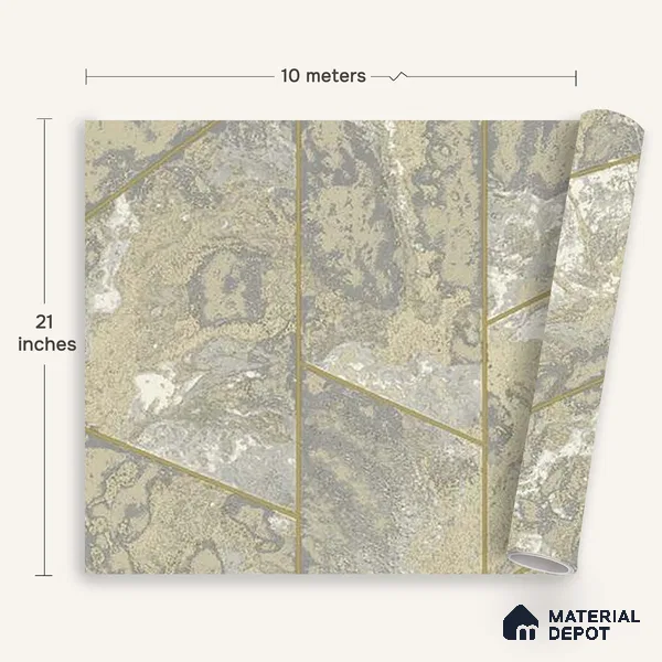 6026 | 10 Meter x 21 Inches Geometric Look Wallpaper - 57.41 Sq. Ft. | Minimum 15% wastage during installation