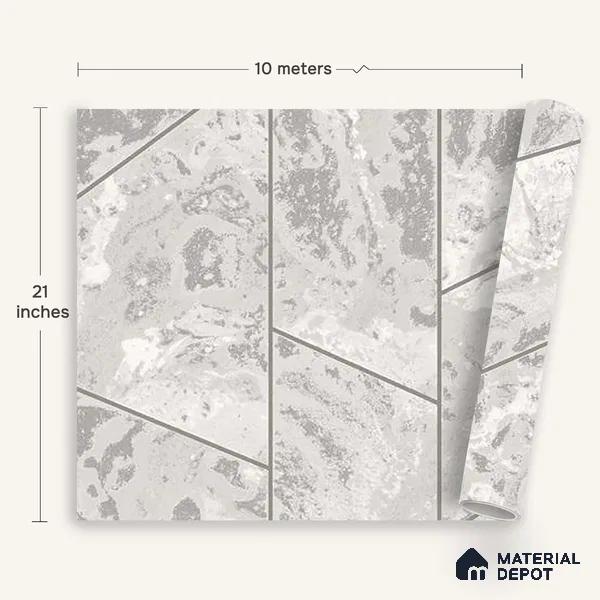 6027 | 10 Meter x 21 Inches Geometric Look Wallpaper - 57.41 Sq. Ft. | Minimum 15% wastage during installation