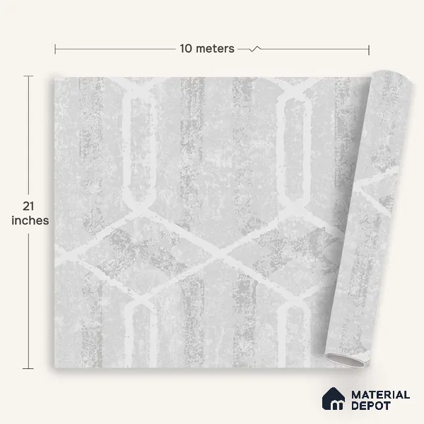6035 | 10 Meter x 21 Inches Geometric Look Wallpaper - 57.41 Sq. Ft. | Minimum 15% wastage during installation