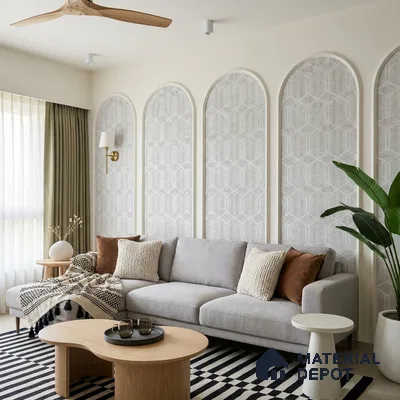 6035 | 10 Meter x 21 Inches Geometric Look Wallpaper - 57.41 Sq. Ft. | Minimum 15% wastage during installation