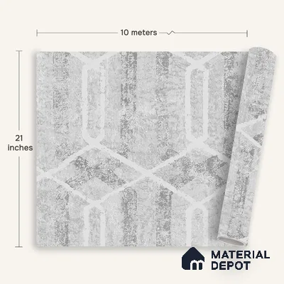 6036 | 10 Meter x 21 Inches Geometric Look Wallpaper - 57.41 Sq. Ft. | Minimum 15% wastage during installation
