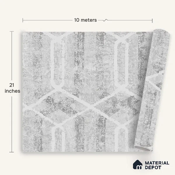6036 | 10 Meter x 21 Inches Geometric Look Wallpaper - 57.41 Sq. Ft. | Minimum 15% wastage during installation