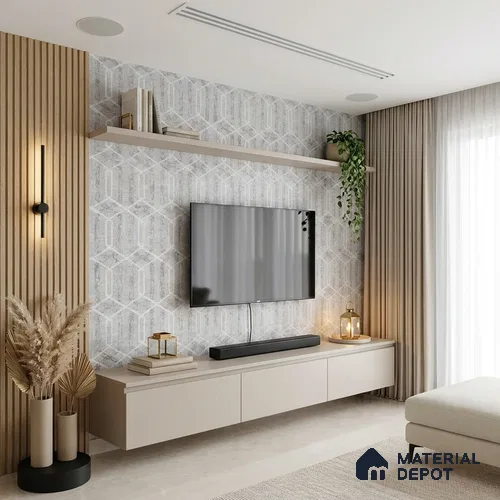 6036 | 10 Meter x 21 Inches Geometric Look Wallpaper - 57.41 Sq. Ft. | Minimum 15% wastage during installation