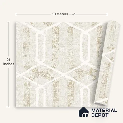 6037 | 10 Meter x 21 Inches Geometric Look Wallpaper - 57.41 Sq. Ft. | Minimum 15% wastage during installation