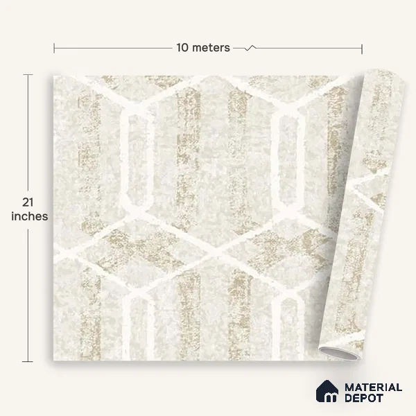 6037 | 10 Meter x 21 Inches Geometric Look Wallpaper - 57.41 Sq. Ft. | Minimum 15% wastage during installation