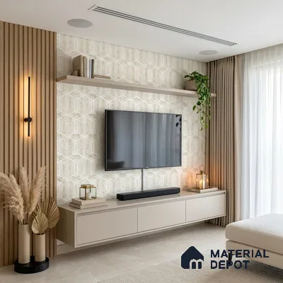 6037 | 10 Meter x 21 Inches Geometric Look Wallpaper - 57.41 Sq. Ft. | Minimum 15% wastage during installation