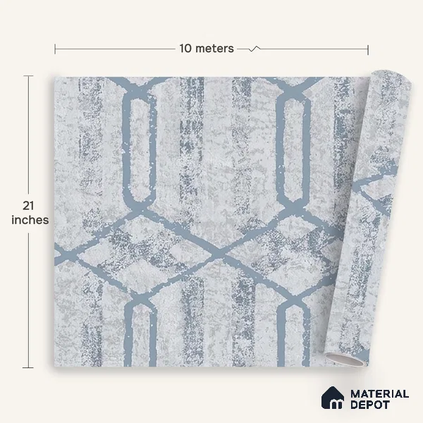 6038 | 10 Meter x 21 Inches Geometric Look Wallpaper - 57.41 Sq. Ft. | Minimum 15% wastage during installation