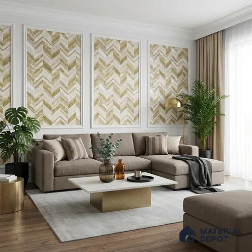 6040 | 10 Meter x 21 Inches Geometric Look Wallpaper - 57.41 Sq. Ft. | Minimum 15% wastage during installation