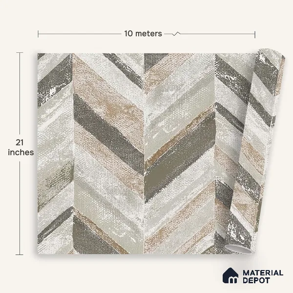 6042 | 10 Meter x 21 Inches Geometric Look Wallpaper - 57.41 Sq. Ft. | Minimum 15% wastage during installation