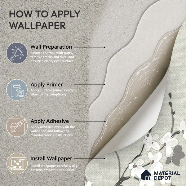 6044 | 10 Meter x 21 Inches Florals Look Wallpaper - 57.41 Sq. Ft. | Minimum 15% wastage during installation