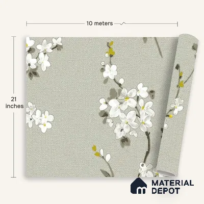 6045 | 10 Meter x 21 Inches Florals Look Wallpaper - 57.41 Sq. Ft. | Minimum 15% wastage during installation