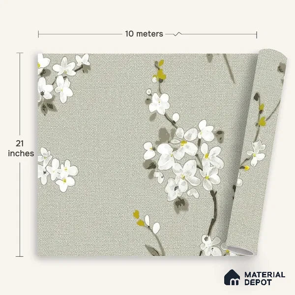 6045 | 10 Meter x 21 Inches Florals Look Wallpaper - 57.41 Sq. Ft. | Minimum 15% wastage during installation