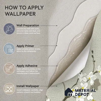 6045 | 10 Meter x 21 Inches Florals Look Wallpaper - 57.41 Sq. Ft. | Minimum 15% wastage during installation