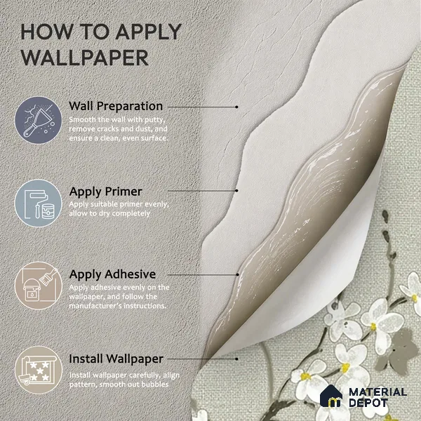 6045 | 10 Meter x 21 Inches Florals Look Wallpaper - 57.41 Sq. Ft. | Minimum 15% wastage during installation