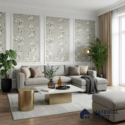 6045 | 10 Meter x 21 Inches Florals Look Wallpaper - 57.41 Sq. Ft. | Minimum 15% wastage during installation