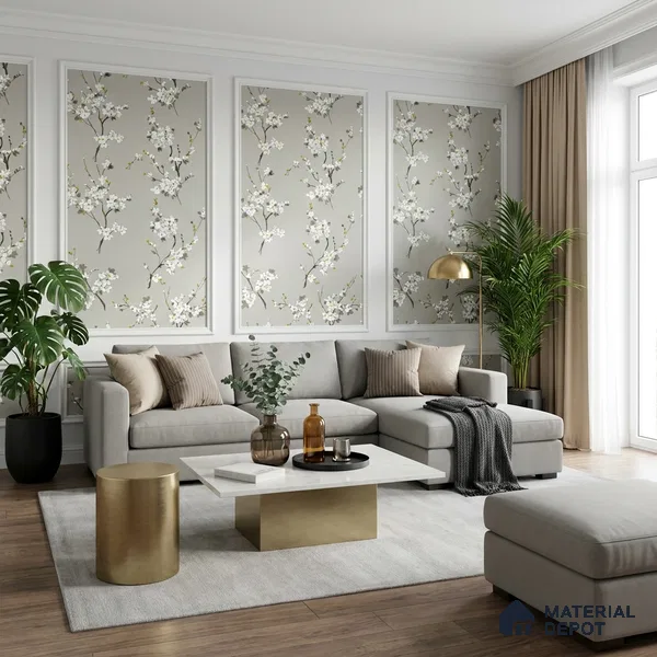 6045 | 10 Meter x 21 Inches Florals Look Wallpaper - 57.41 Sq. Ft. | Minimum 15% wastage during installation