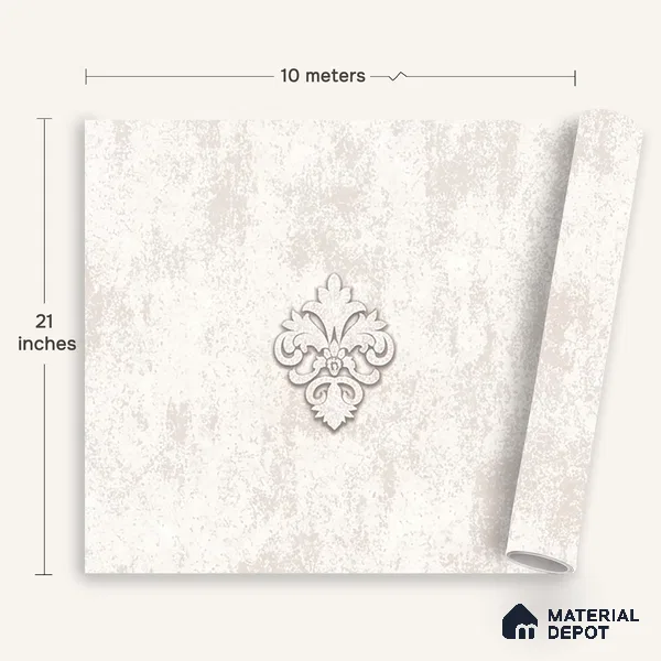 6047 | 10 Meter x 21 Inches Damask Look Wallpaper - 57.41 Sq. Ft. | Minimum 15% wastage during installation