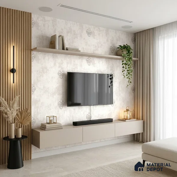6047 | 10 Meter x 21 Inches Damask Look Wallpaper - 57.41 Sq. Ft. | Minimum 15% wastage during installation