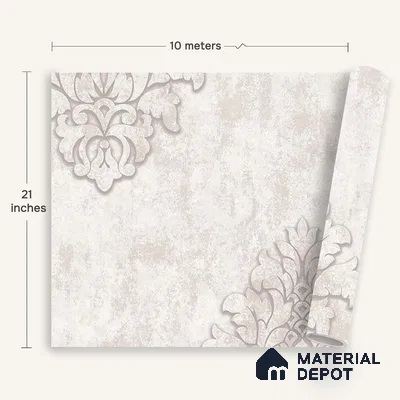 6048 | 10 Meter x 21 Inches Damask Look Wallpaper - 57.41 Sq. Ft. | Minimum 15% wastage during installation