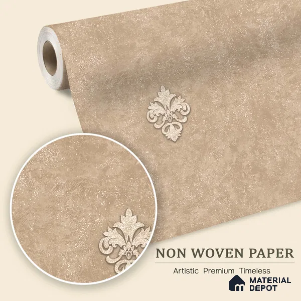 6051 | 10 Meter x 21 Inches Damask Look Wallpaper - 57.41 Sq. Ft. | Minimum 15% wastage during installation
