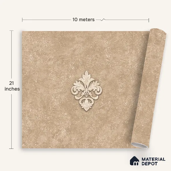 6051 | 10 Meter x 21 Inches Damask Look Wallpaper - 57.41 Sq. Ft. | Minimum 15% wastage during installation