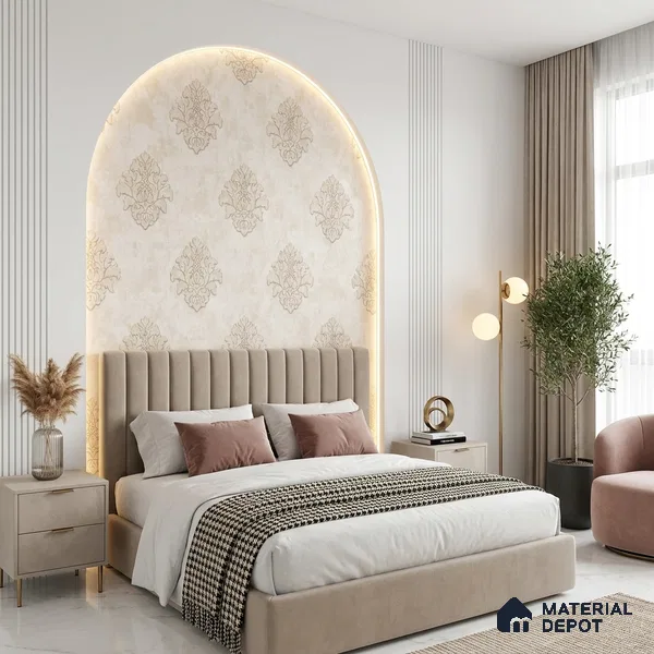 6050 | 10 Meter x 21 Inches Damask Look Wallpaper - 57.41 Sq. Ft. | Minimum 15% wastage during installation