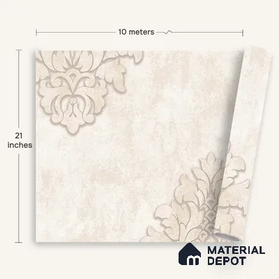 6050 | 10 Meter x 21 Inches Damask Look Wallpaper - 57.41 Sq. Ft. | Minimum 15% wastage during installation