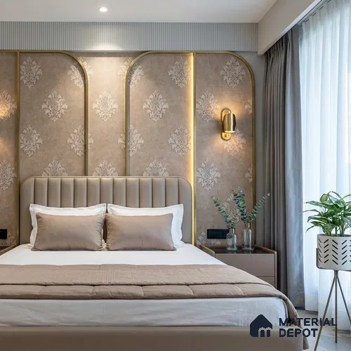6052 | 10 Meter x 21 Inches Damask Look Wallpaper - 57.41 Sq. Ft. | Minimum 15% wastage during installation