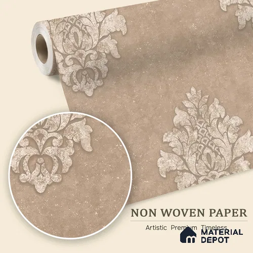 6052 | 10 Meter x 21 Inches Damask Look Wallpaper - 57.41 Sq. Ft. | Minimum 15% wastage during installation