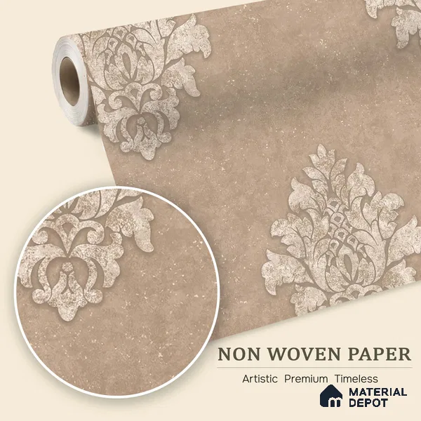 6052 | 10 Meter x 21 Inches Damask Look Wallpaper - 57.41 Sq. Ft. | Minimum 15% wastage during installation