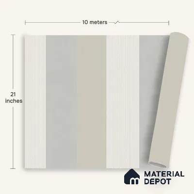 6060 | 10 Meter x 21 Inches Stripes Look Wallpaper - 57.41 Sq. Ft. | Minimum 15% wastage during installation