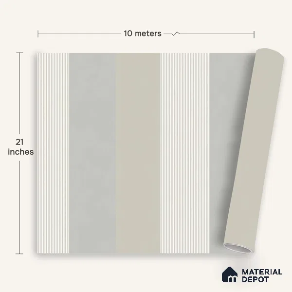 6060 | 10 Meter x 21 Inches Stripes Look Wallpaper - 57.41 Sq. Ft. | Minimum 15% wastage during installation