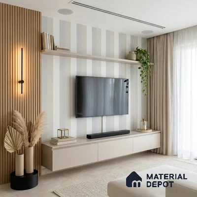6060 | 10 Meter x 21 Inches Stripes Look Wallpaper - 57.41 Sq. Ft. | Minimum 15% wastage during installation