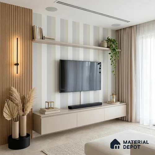 6060 | 10 Meter x 21 Inches Stripes Look Wallpaper - 57.41 Sq. Ft. | Minimum 15% wastage during installation