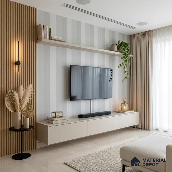 6061 | 10 Meter x 21 Inches Stripes Look Wallpaper - 57.41 Sq. Ft. | Minimum 15% wastage during installation