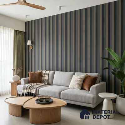 6063 | 10 Meter x 21 Inches Stripes Look Wallpaper - 57.41 Sq. Ft. | Minimum 15% wastage during installation