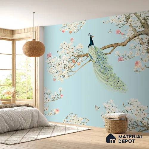 Monsoon, Indian Peacock Room Canvas (Customised Wallpaper)